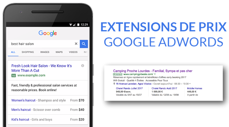 Utiliser les extensions de prix sur Google Ads
